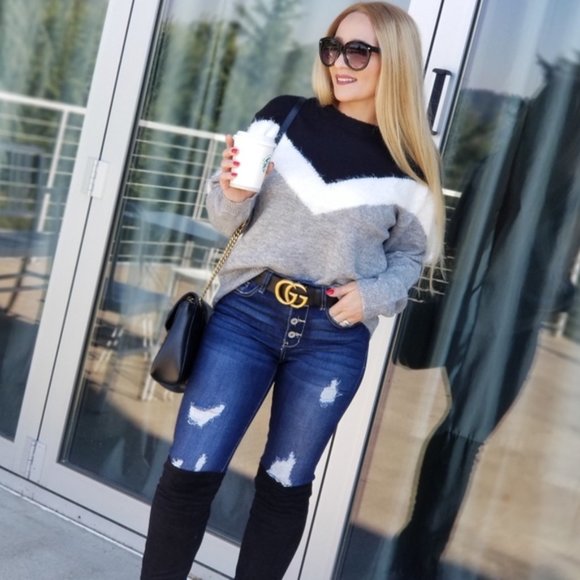 MEANT TO BE chevron So Soft Sweater - Picture 3 of 7